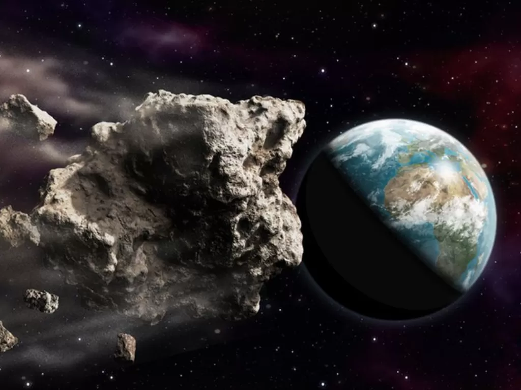 Ilustrasi asteroid tabrak bumi (Dailystar)