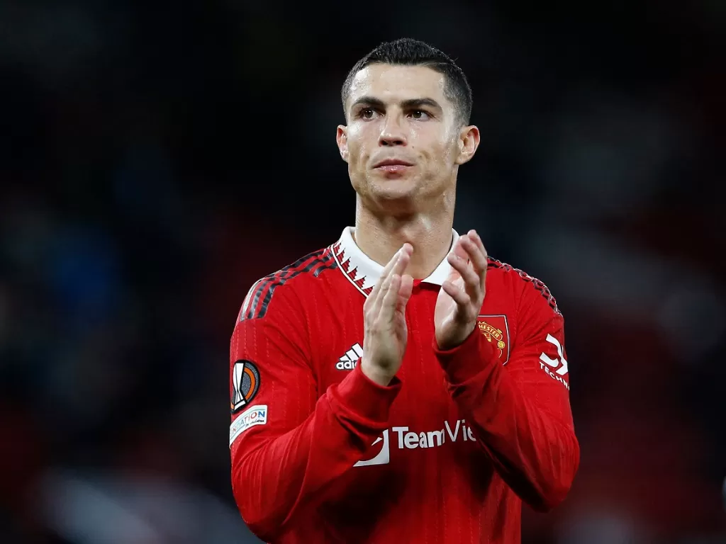 Megabintang Manchester United, Cristiano Ronaldo, usai pertandingan (Reuters/Craig Brough)