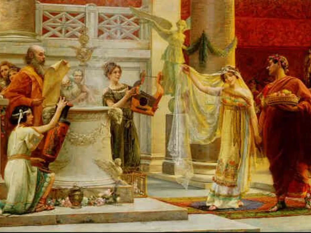 Ilustrasi prosesI pernikahan Romawi (Italy Magazine)