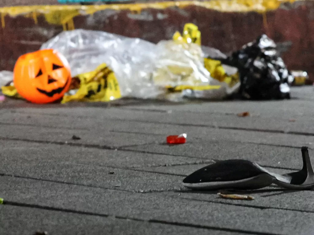 Lokasi kejadin tragedi Halloween di Itaewon Korea Selatan. (REUTERS/via Yonhap).