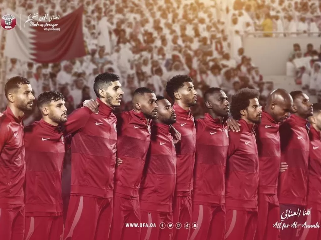 Timnas Qatar siap menyongsong Piala Dunia 2022 (Instagram/@qfa)