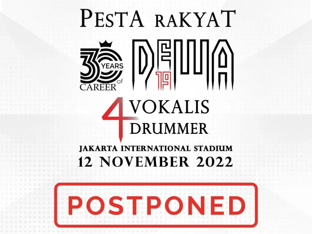 Para personel Dewa 19 terpaksa gagal menunda konser pada 12 November mendatang. (Instagram/official.dewa19).