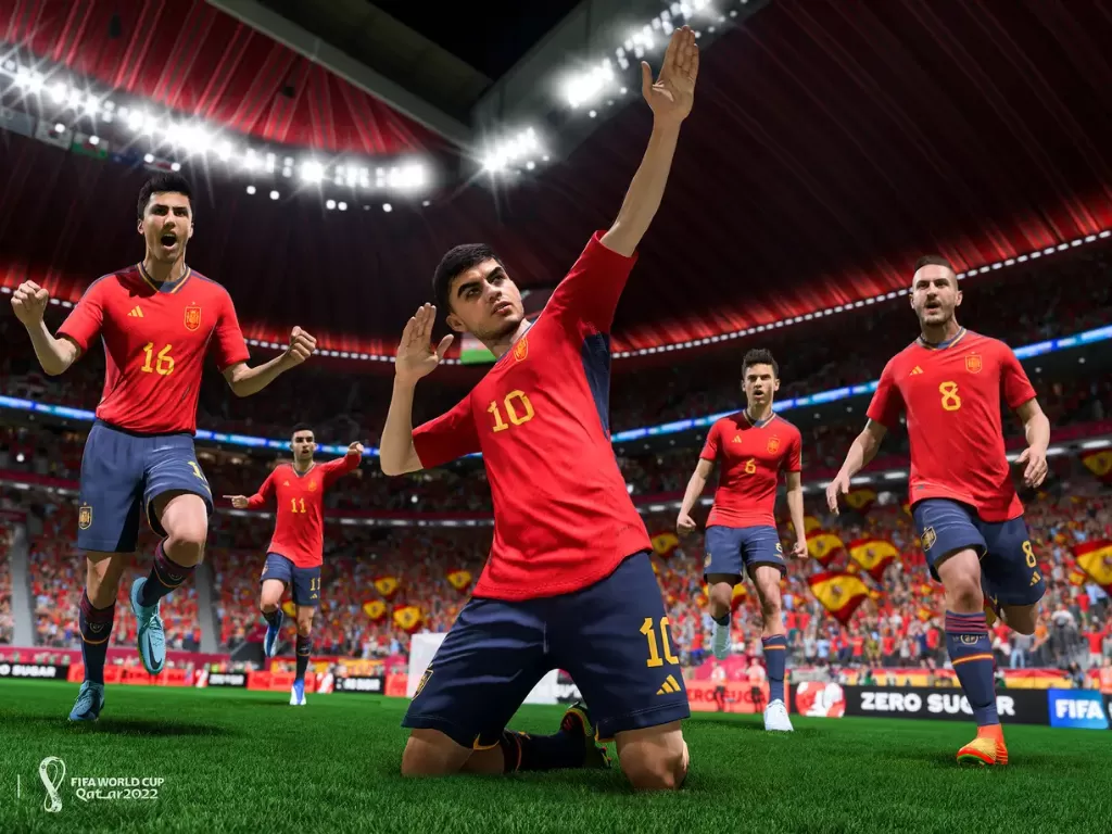 Timnas Spanyol di game FIFA 23 mode World Cup. (PlayStation Blog)