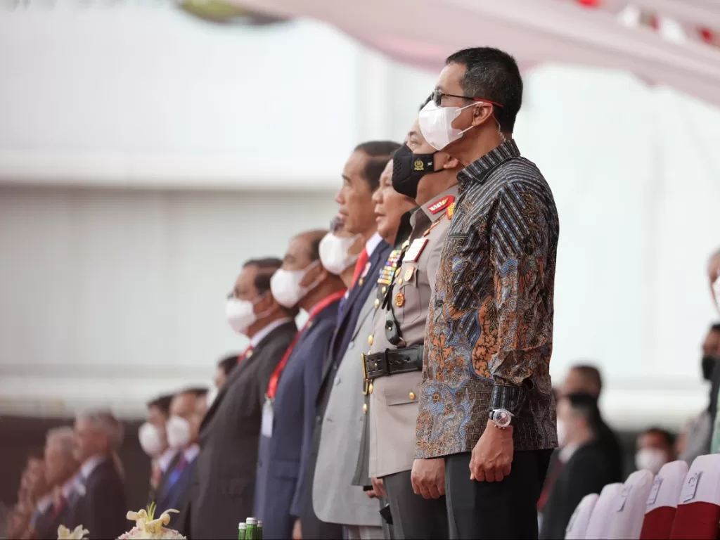 Pj Gubernur DKI Jakarta, Heru Budi Hartono, dalam pertunjukan Indo Defence 2022 Expo & Forum (Dok. Humas Pemprov DKI Jakarta)