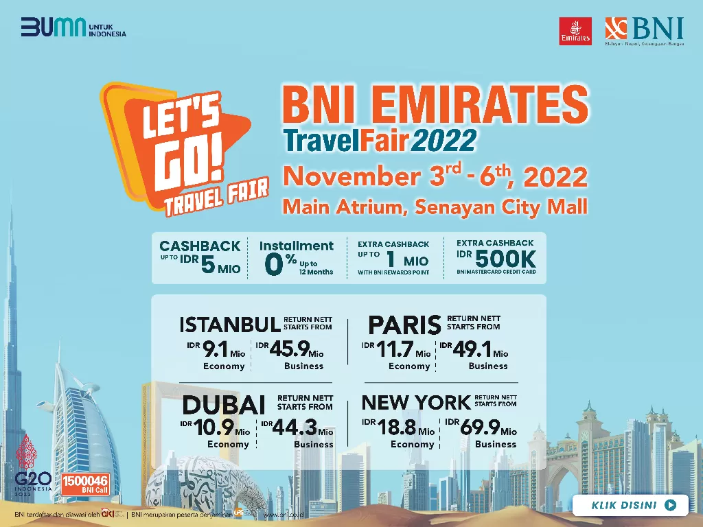 BNI Emirates Travel Fair 2022. (Dok.BNI)