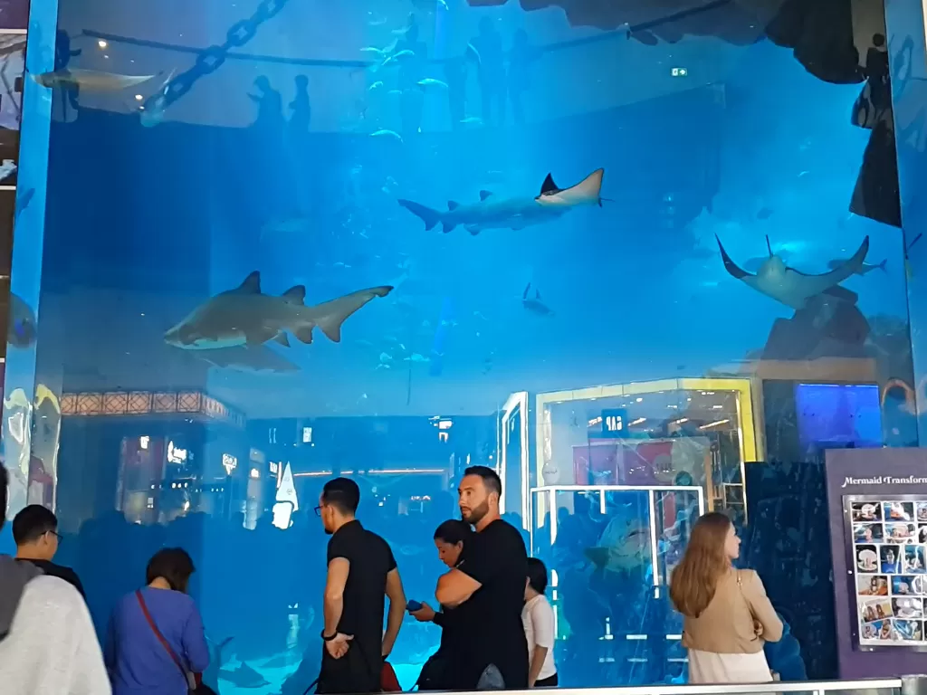 Aquarium raksasa di dalam mal terbesar di dunia (Z Creators/Arnie Simanjuntak)