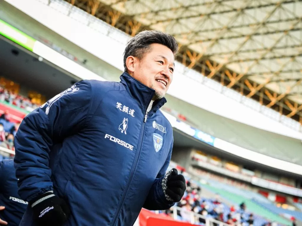Kazuyoshi Miura masih berstatus sebagai pesepak bola profesional di usianya ke-55 tahun (Twitter/@J_League_En)