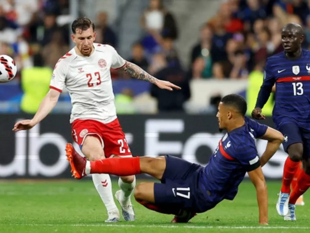 Timnas Prancis vs Denmark (REUTERS/Christian/Hartmann)