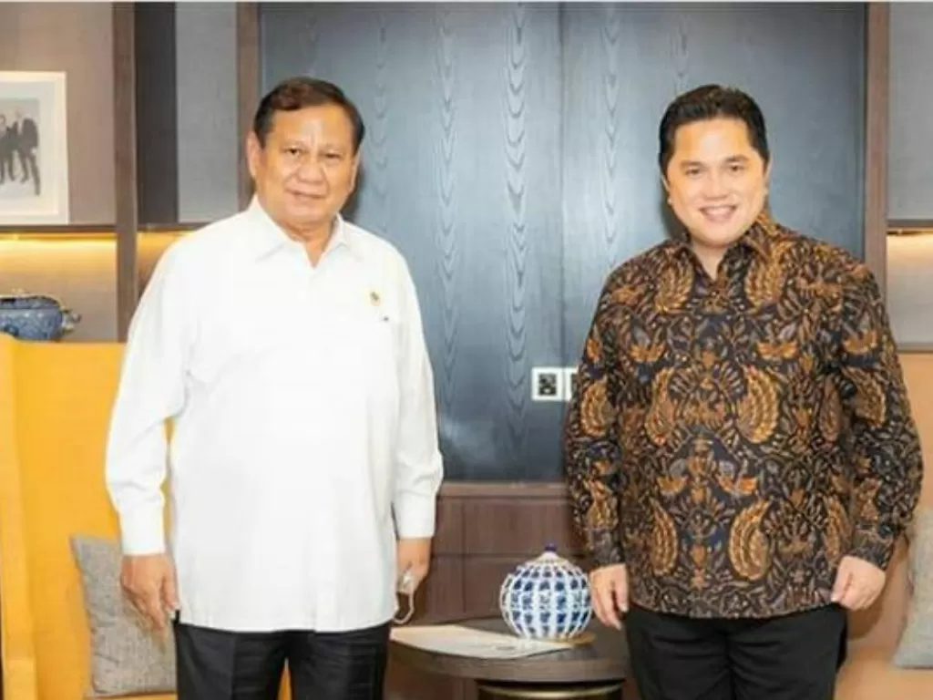 Prabowo Subianto (kiri) dan Erick Thohir (kanan). (Instagram/@erickthohir)
