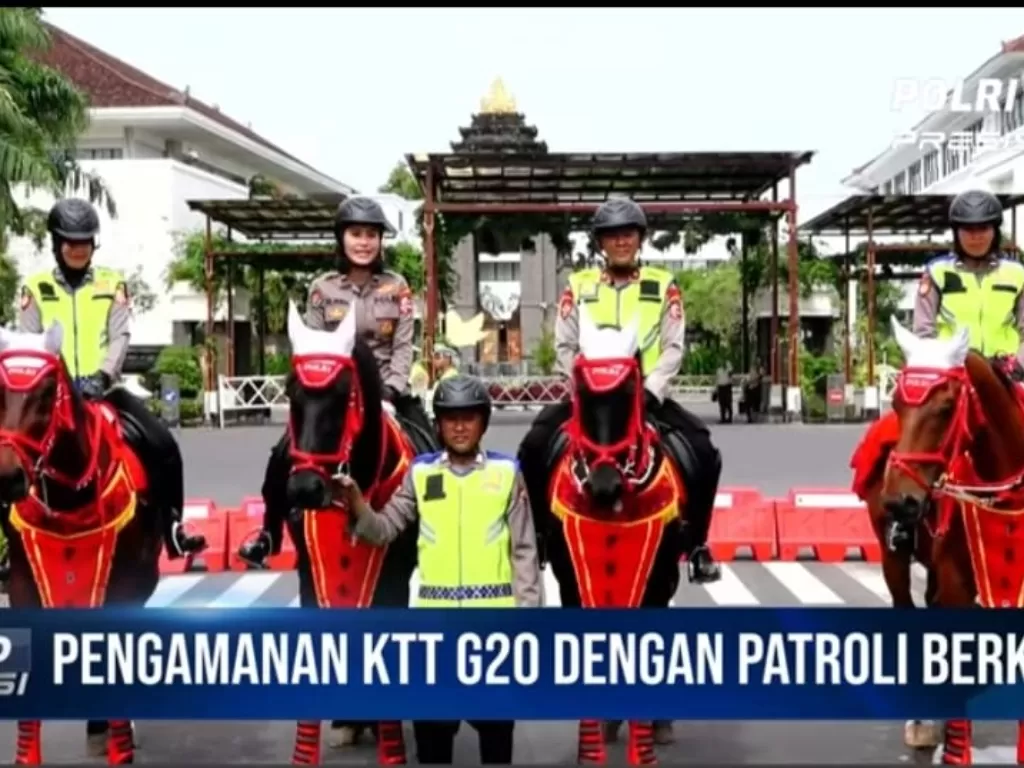 Pasukan polisi berkuda untuk amankan KTT G20 di Bali. (Dok. Humas Polri)
