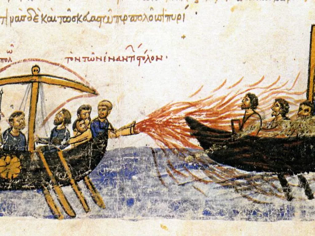 Ilustrasi senjata mematikan orang Romawi Timur. (Wikimedia)