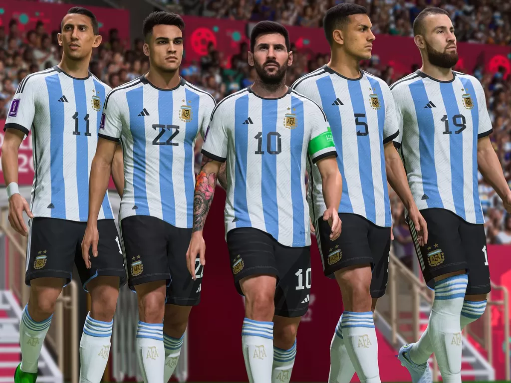 Timnas Argentina di FIFA 23 mode World Cup. (EA Sports)