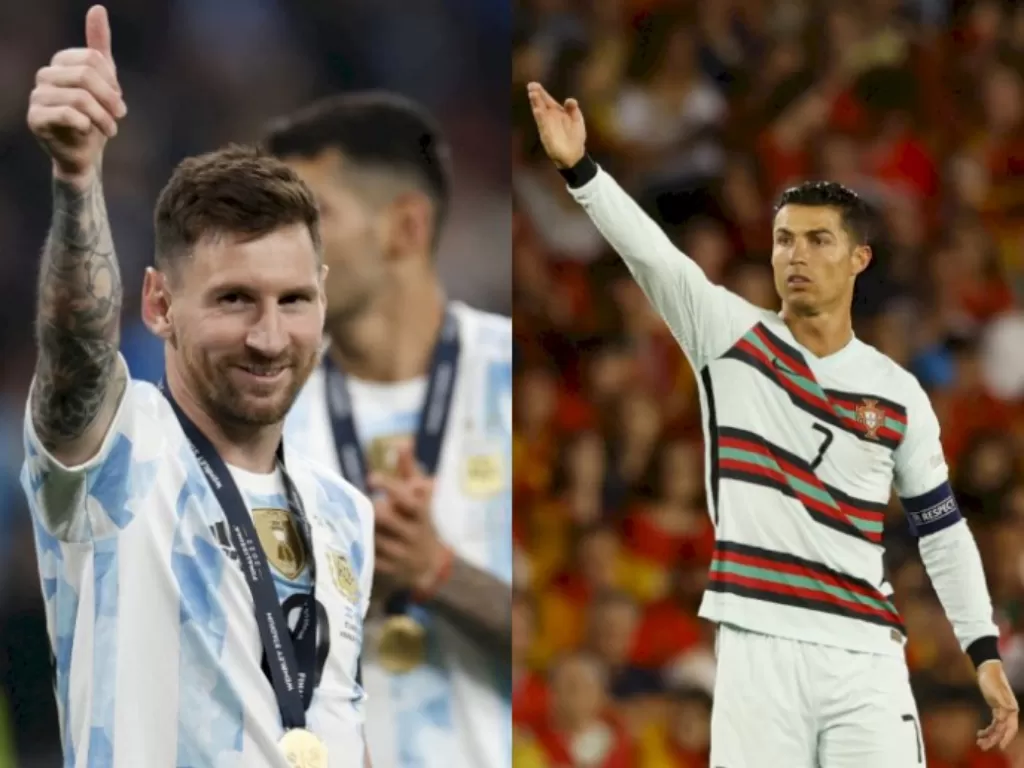 Lionel Messi dan Cristiano Ronaldo (Reuters/Peter Cziborra/Marcelo Del Pozo)
