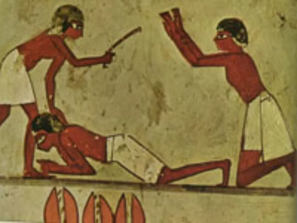 Ilustrasi perbudakan Mesir kuno. (Wikipedia)