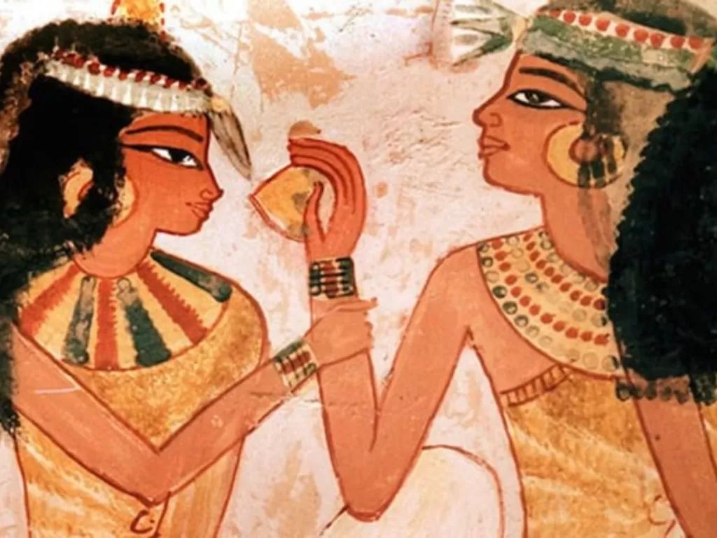 Ilustrasi orang Mesir berdandan. (Twitter/Ancient Origins)