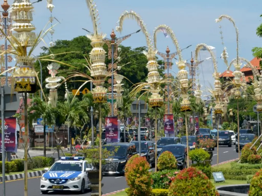 Ruas jalan di Bali menjelang G20. (ANTARA/Aditya Pradana Putra).