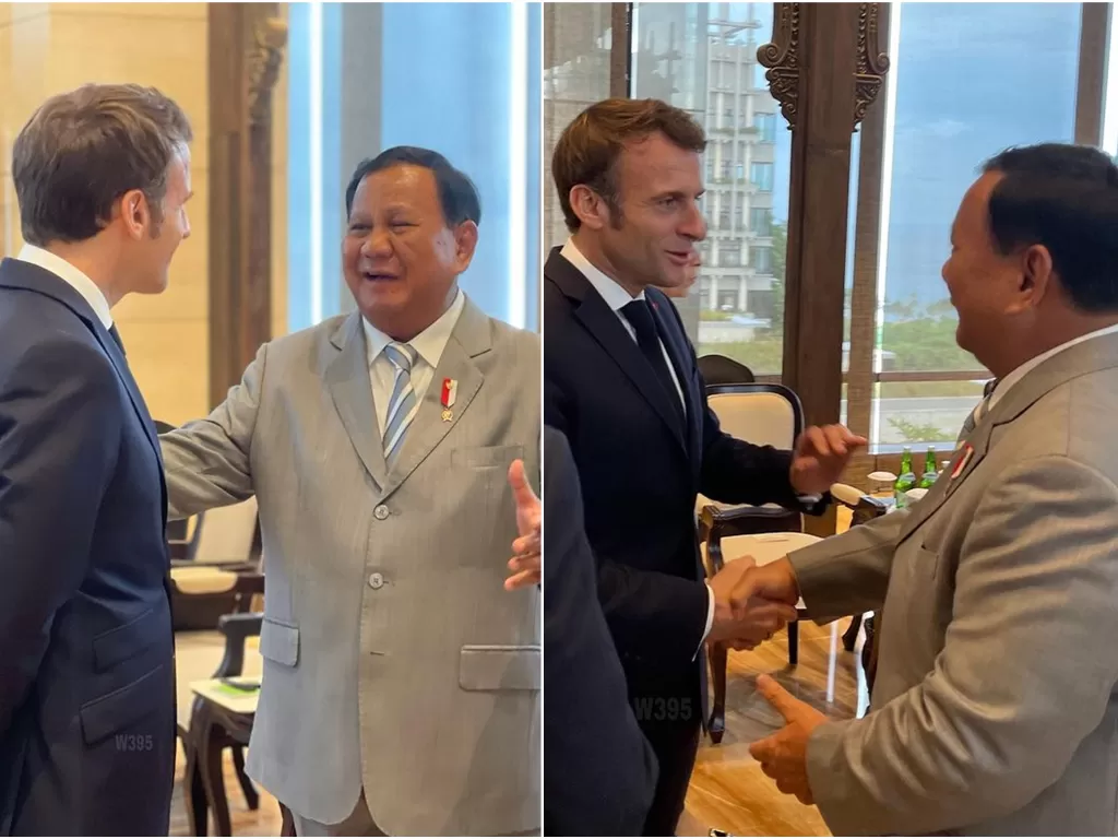 Prabowo Subianto dan Presiden Prancis, Emmanuel Macron. (Instagram/@prabowo)