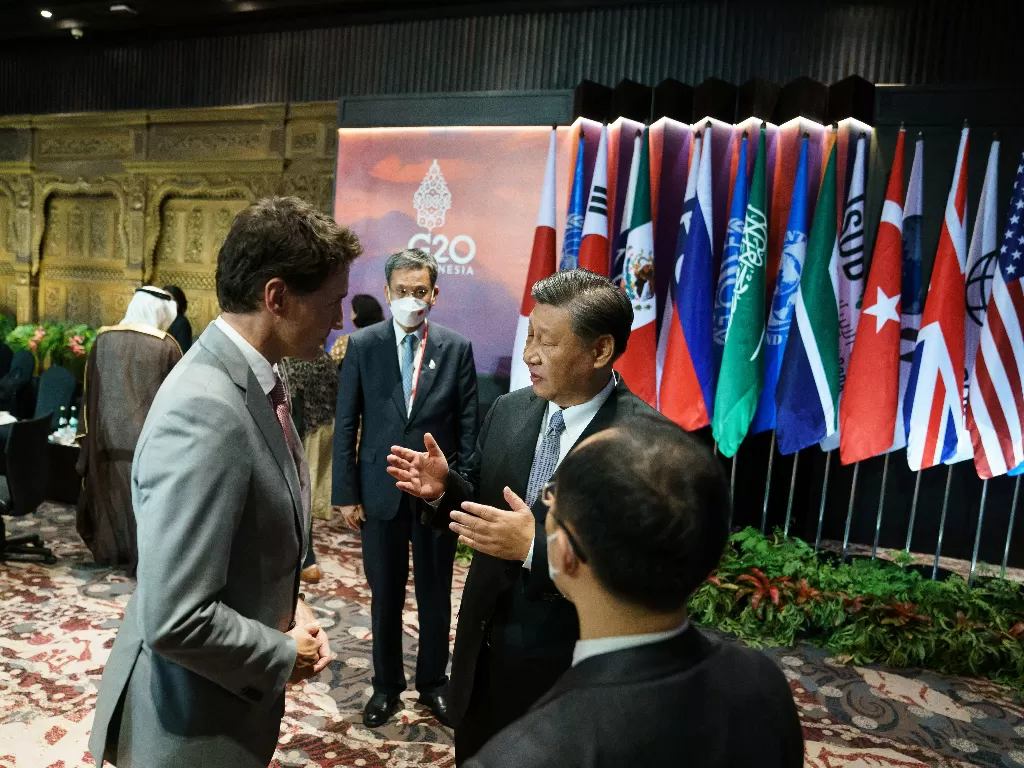 PM Kanada, Justin Trudeau (kiri) dan Presiden China Xi Jinping  (Adam Scotti/Prime Minister's Office/HandoutAdam Scotti/Prime Minister's Office/Handout via REUTERS).