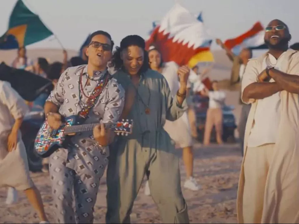 Cuplikan musik video 'Hayya Hayya' yang jadi lagu Piala Dunia 2022 (youtube.com/FIFA)