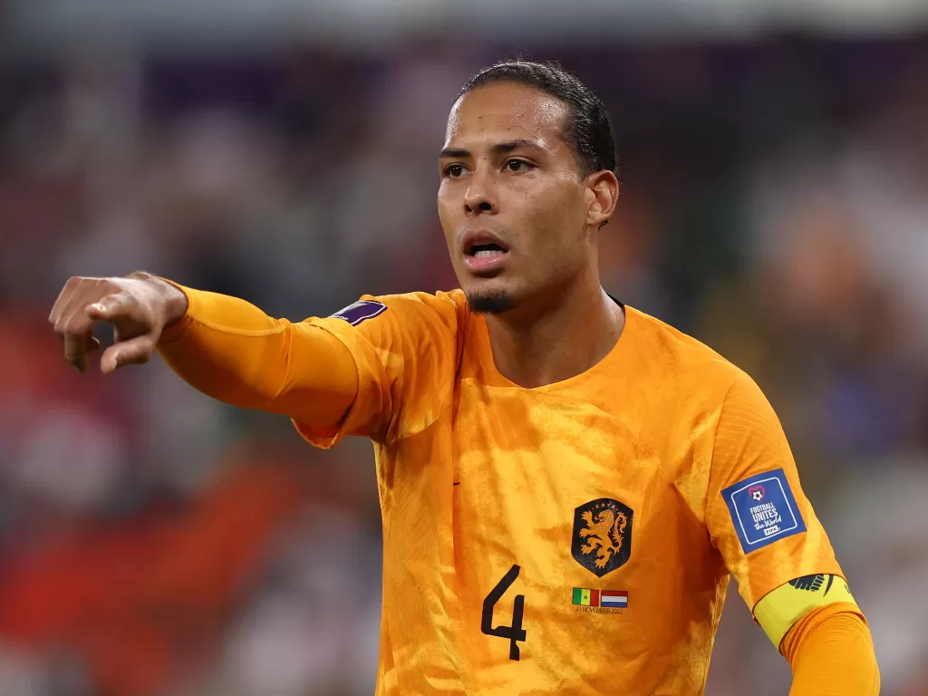 Virgil van Dijk saat pertandingan Senegal vs Belanda di Piala Dunia 2022. (REUTERS/Matthew Childs)