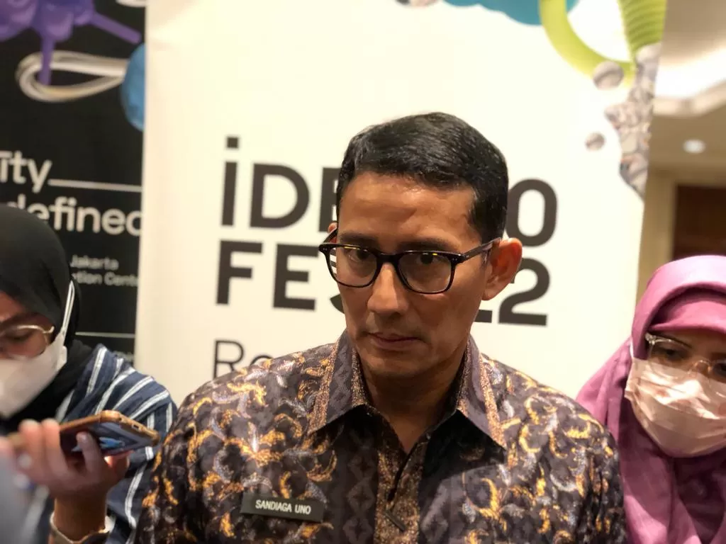 Menparekraf Sandiaga Uno di acara iDEA FEST 22 di JCC, Jakarta. (INDOZONE/Samsudhuha Wildansyah)