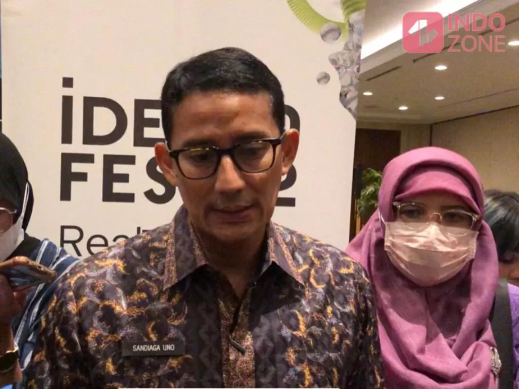 Menparekraf Sandiaga Uno di acara iDEA FAST 22 di JCC, Jakarta. (INDOZONE/Samsudhuha Wildansyah).