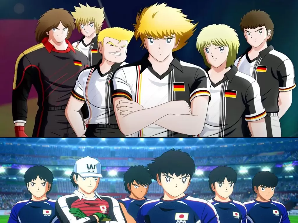 Timnas Jerman vs Jepang versi Captain Tsubasa (Twitter/@TrollFootball)