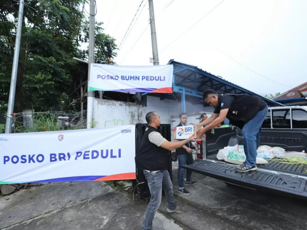 Bank BRI bangun posko peduli korban gempa Cianjur. (Dok. Humas Bank BRI)