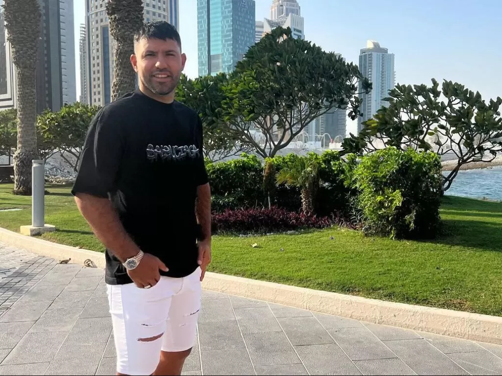 Sergio Aguero berada di Qatar untuk mendukung Timnas Argentina (Instagram/@kunaguero)