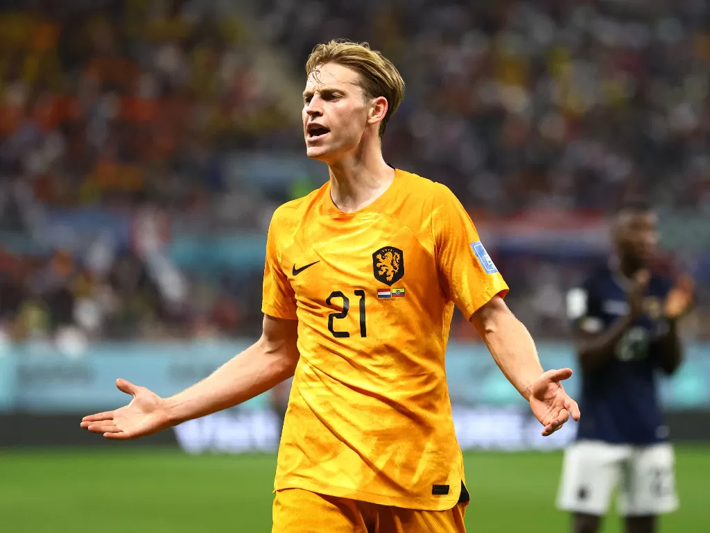 Gelandang Frenkie De Jong, sabet predikat Man Of The Match (MOTM), pada laga Piala Dunia 2022, Timnas Belanda vs Ekuador. (REUTERS/Hannah Mckay)