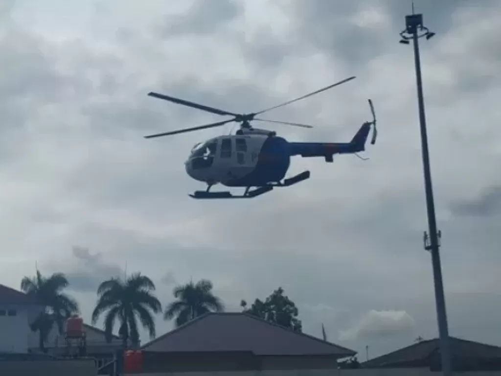 Ilustrasi helikopter Polri hilang kontak di Bangka Belitung (Babel). (ANTARA/Aprionis)