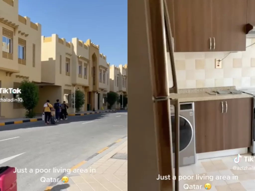Kawasan tempat tinggal warga miskin di Qatar. (TikTok/azizhaladin10)