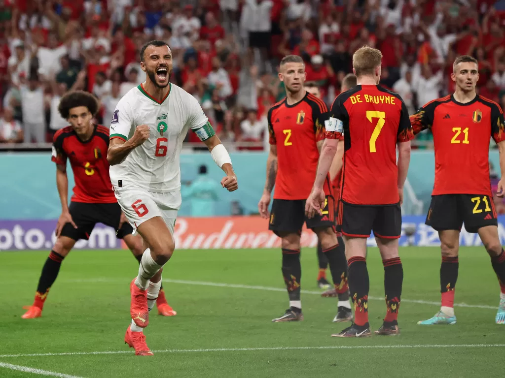 Timnas Belgia dipermalukan Maroko di Piala Dunia 2022. (REUTERS/Amr Abdallah Dalsh)