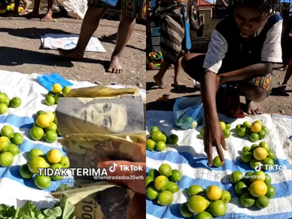 Pengalaman belanja bahan makanan di Papua. (TikTok/@hendradasba35wtk)