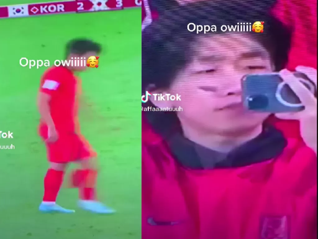 Suporter bola Korea Selatan punya wajah mirip Presiden Jokowi (TikTok/affaaantuuuh)