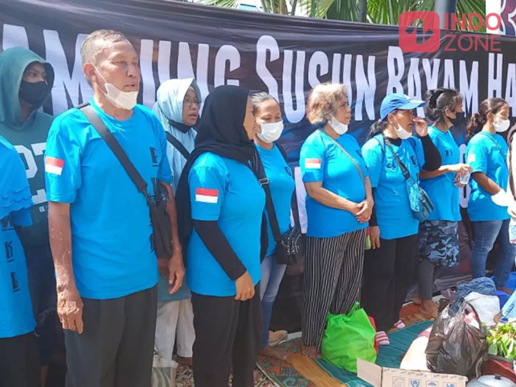 Demo Kampung Susun Bayam di Balai Kota (INDOZONE/Febyora Dwi Rahmayani)