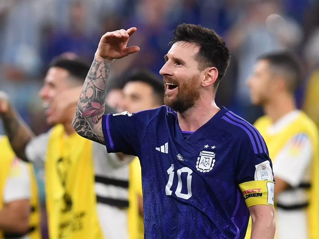Ekspresi kegembiraan Lionel Messi (Reuters/Jennifer Lorenzini)