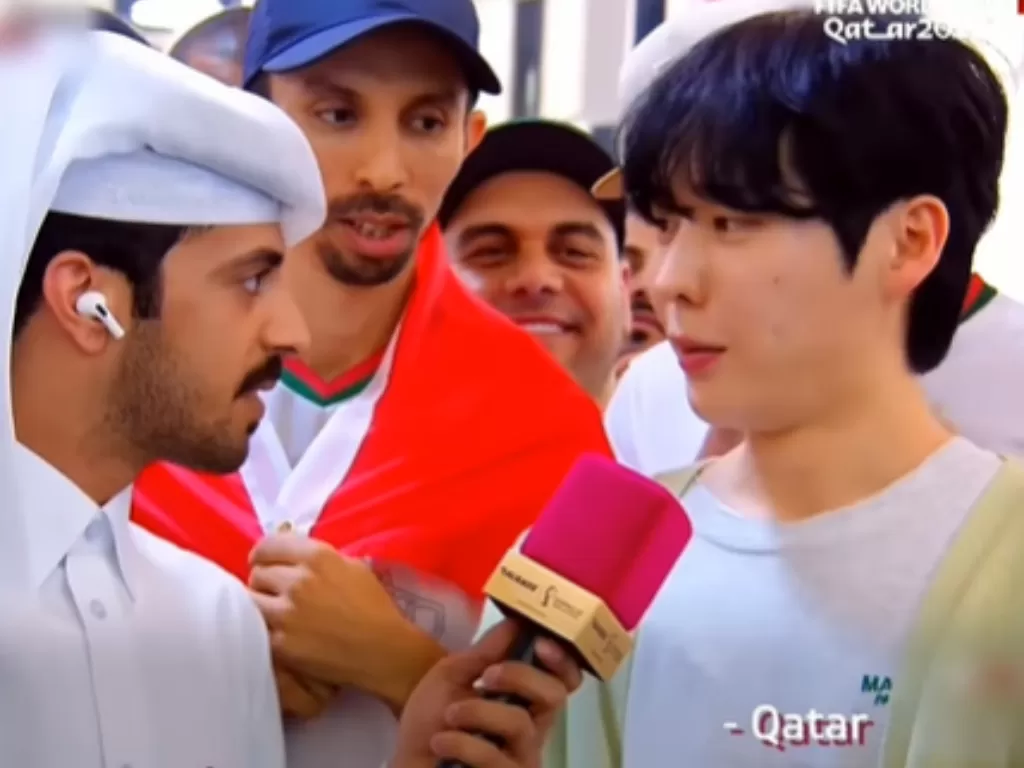 Orang Korea ucap insyaallah hingga alhamdulillah saat diwawancarai jurnalis Qatar. (Instagram/@qatarliving)