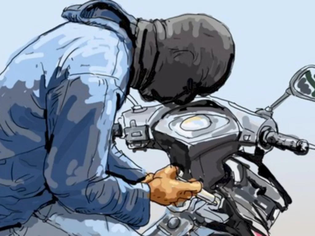 Ilustrasi maling sepeda motor. (Istimewa)