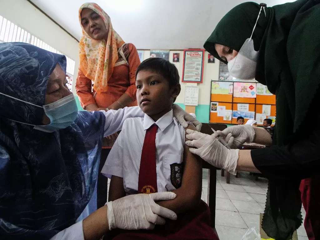 Vaksin anak di Jakarta habis. (ANTARA FOTO/Rahmad)