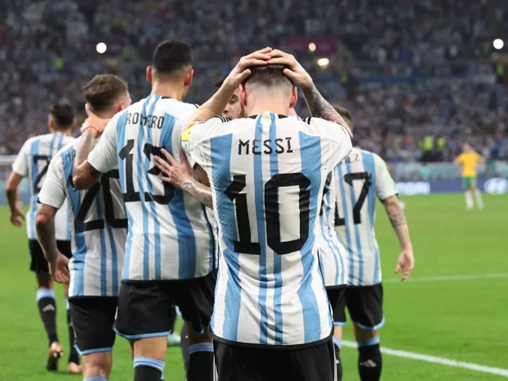 Lionel Messi menjadi tulang punggung Argentina di Piala Dunia 2022. (REUTERS/Carl Recine)