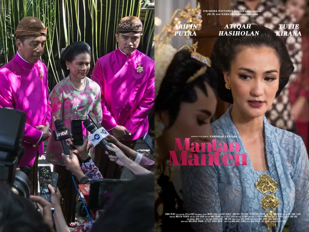 Pernikahan Kaesang Pangareb di Yogyakarta. (ANTARA FOTO/Mohammad Ayudha) Film Mantan Manten (2019). (Visinema Pictures)