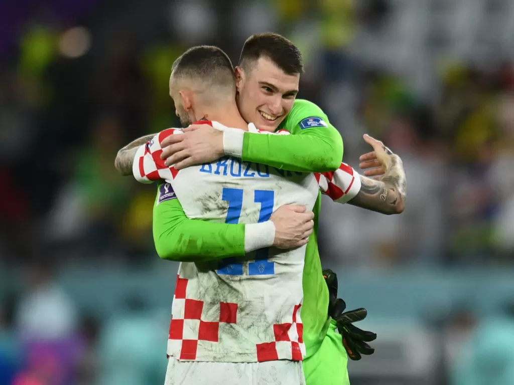 Dominik Livakovic jadi pahlawan kemenangan Kroasia lawan Brasil. (Reuters)