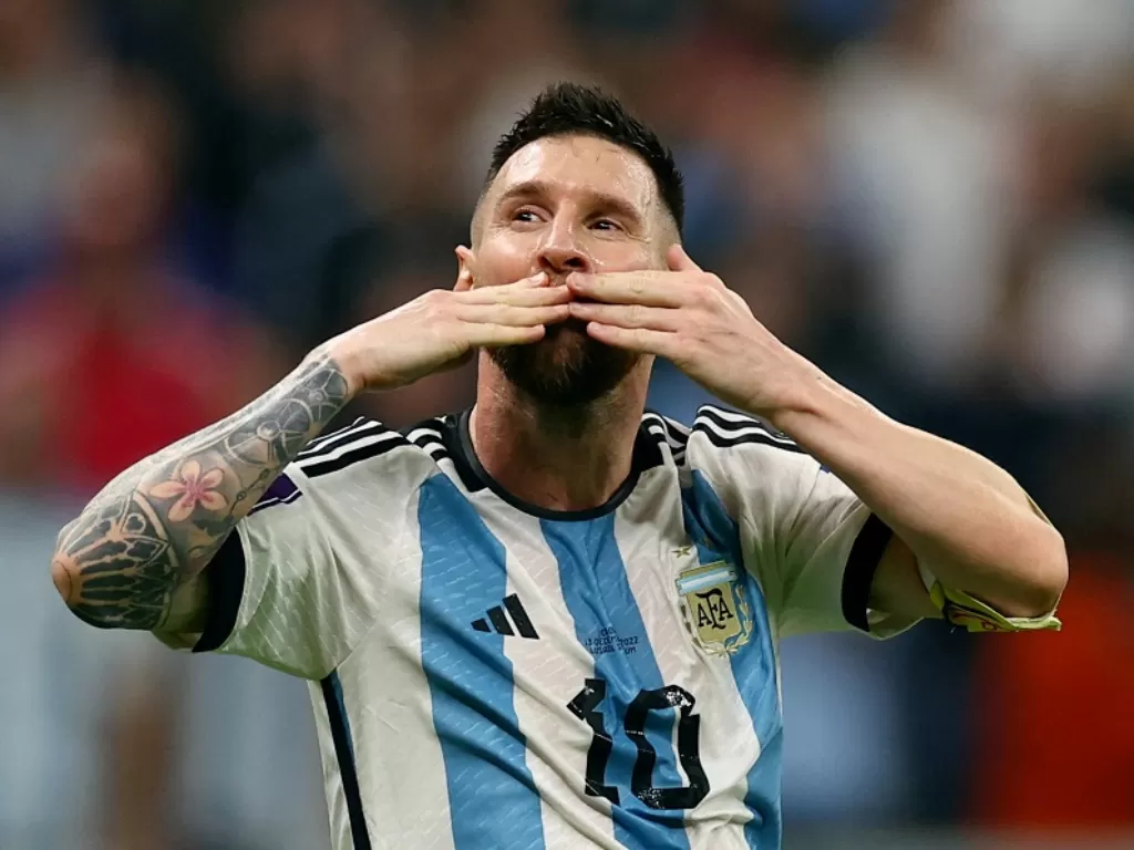 Selebrasi Lionel Messi (Reuters/Kai Pfaffenbach)