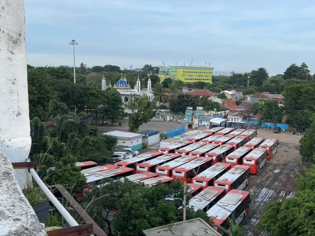 Bus Transjakarta di Pinang Ranti (Twitter/@BisKota_)