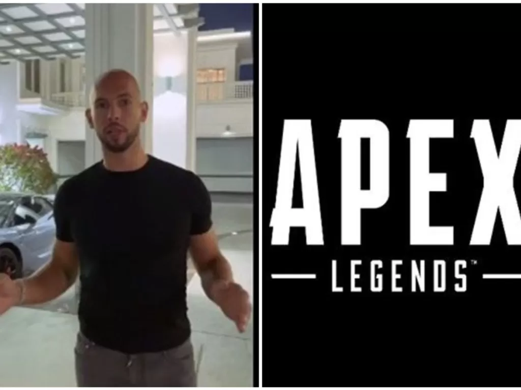 Andrew Tate & Logo Apex Legends. (Twitter/@Cobratate, Twitter/@PlayApex)