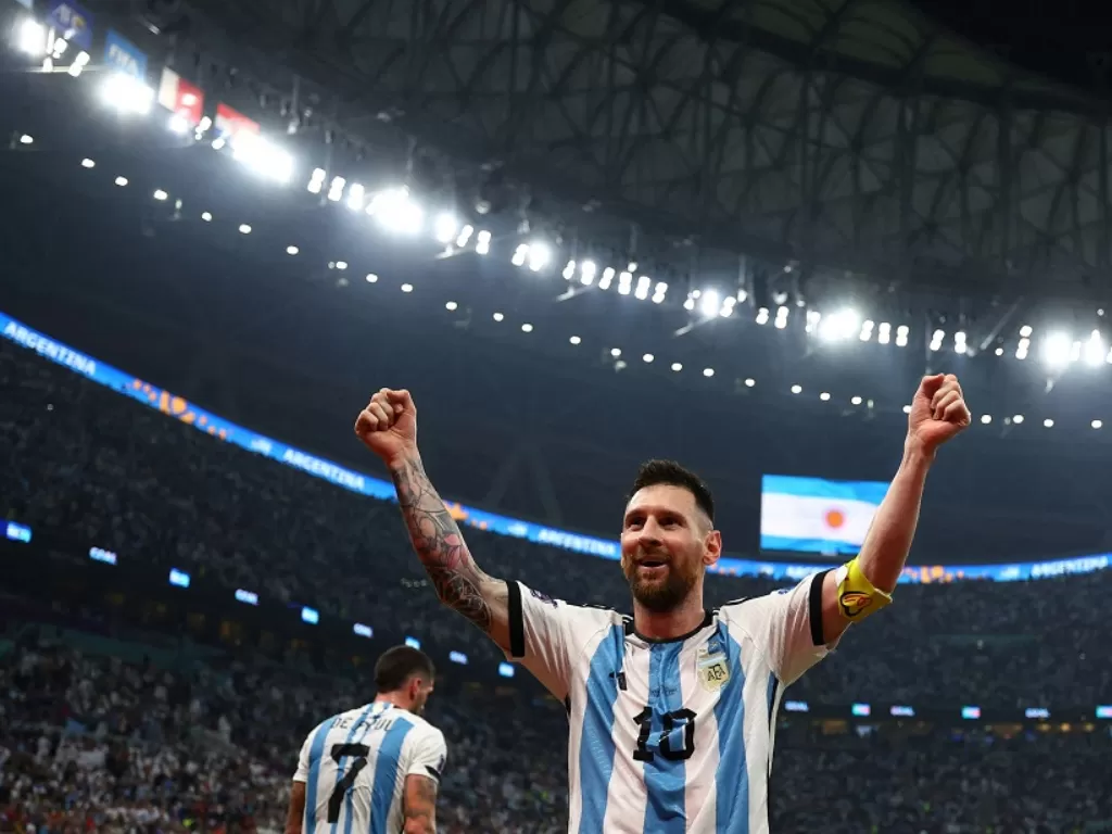 Lionel Messi selebrasi (Reuters/Molly Darlington)
