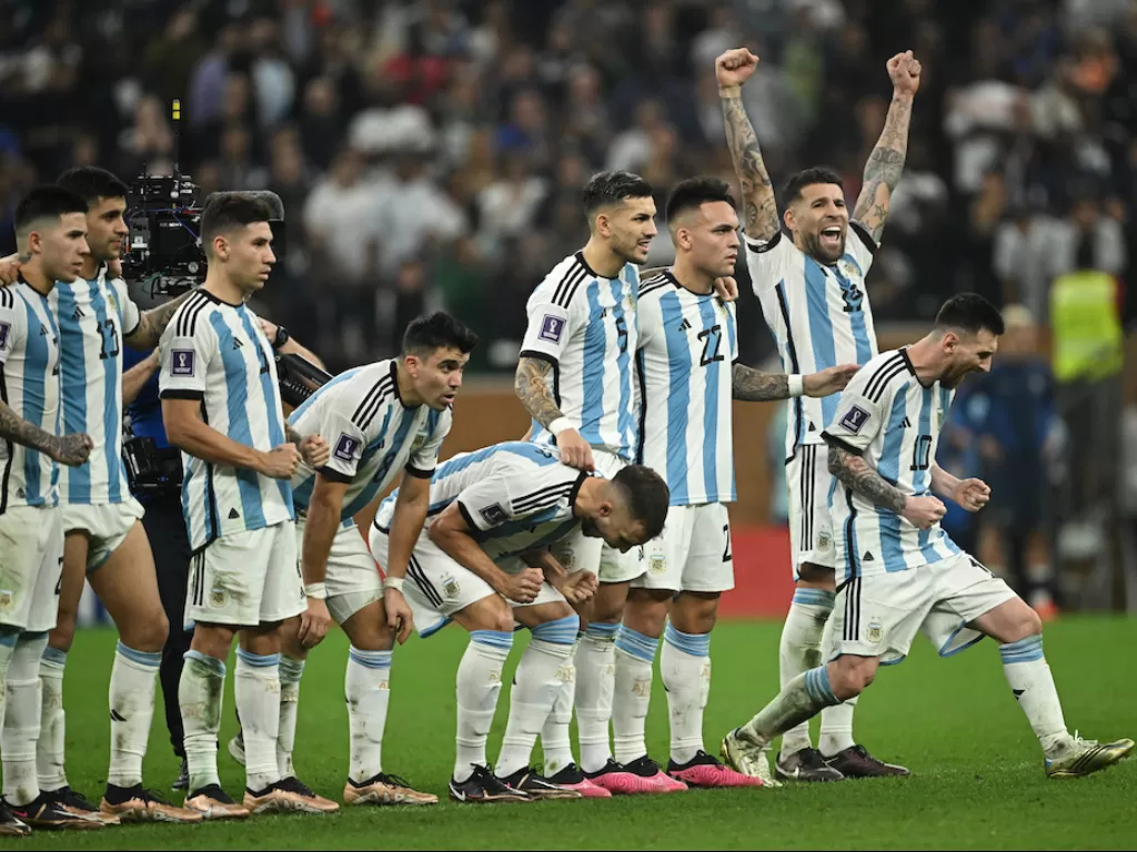 Timnas Argentina juara Piala Dunia 2022 (REUTERS/Dylan Martinez)
