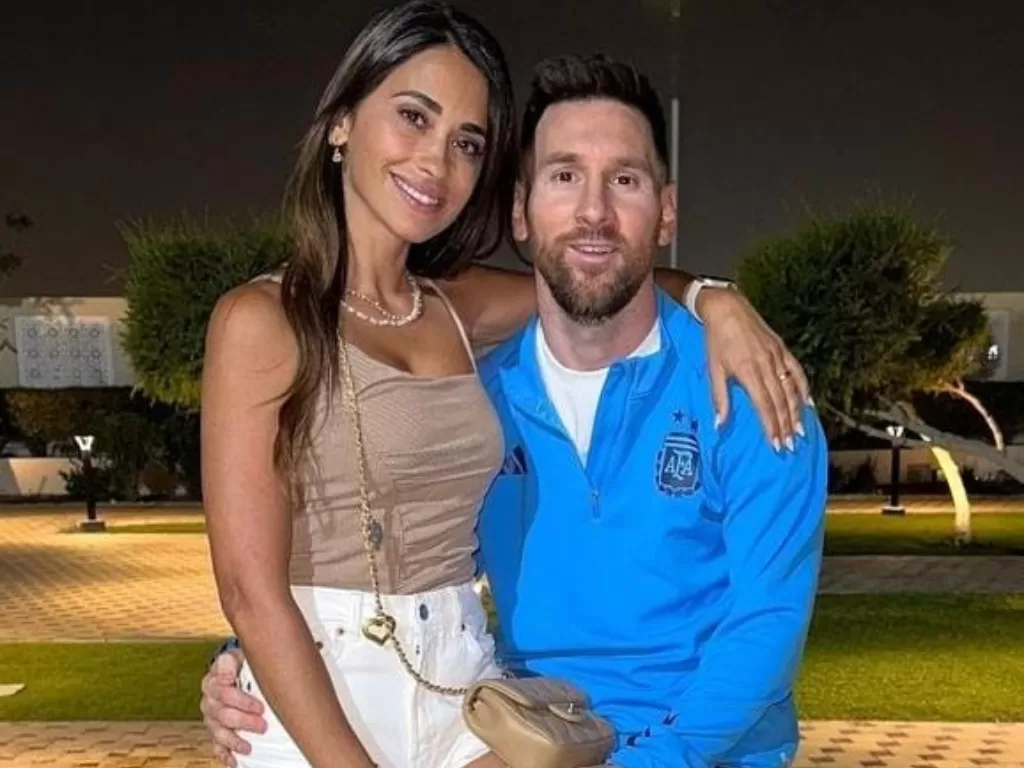 Lionel Messi dan Antonela Roccuzzo. (Instagram/@antonelaroccuzzo)