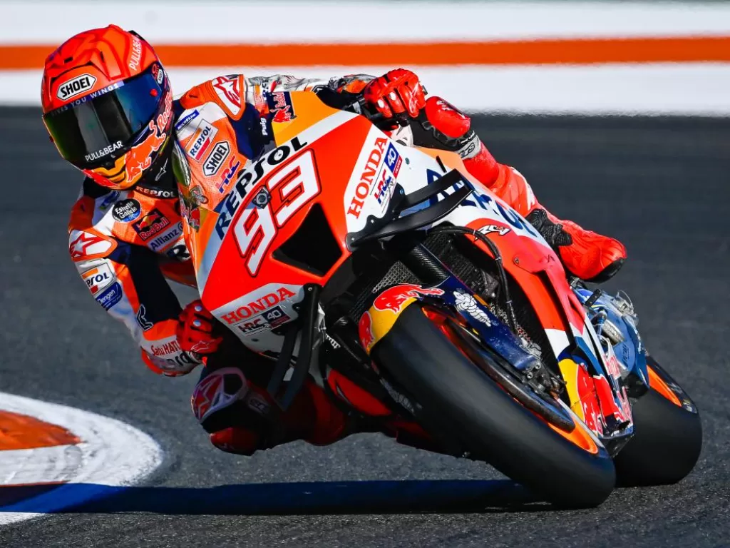 Marc Marquez saat di GP Valencia 2022. (MotoGP)